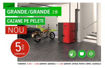 CAZAN COMPACT PE PELETI DIN OTEL GRANDE R-C 28KW
